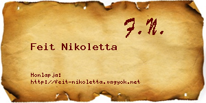 Feit Nikoletta névjegykártya
